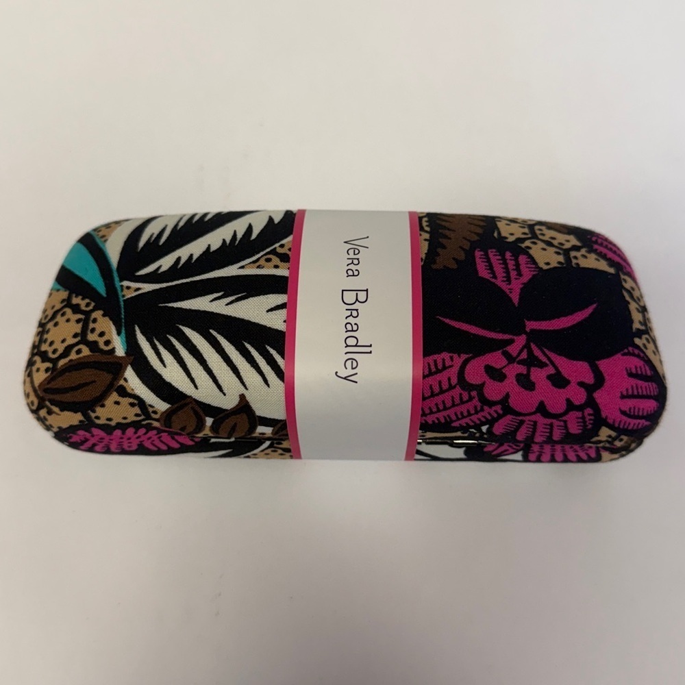 NWT Vera Bradley Brown Cyn Multicolor Floral Glasses Optical Case